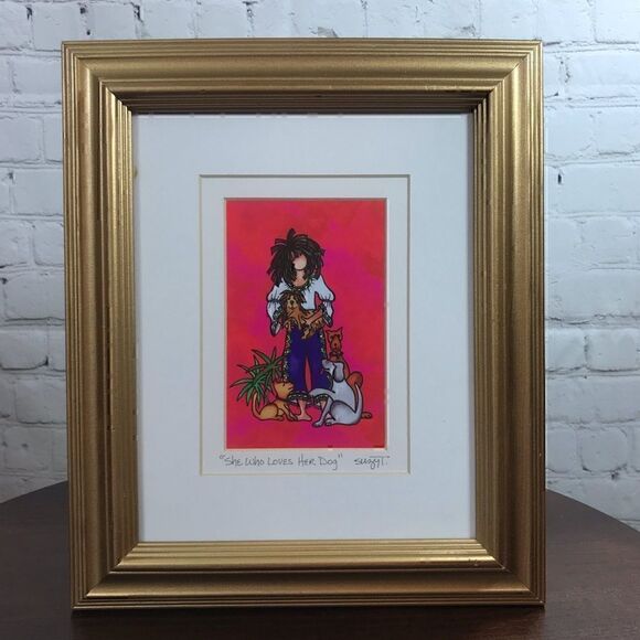 Suzy Toronto Matted Art in Gold 11x13 Wood Frame - Picture 1 of 4